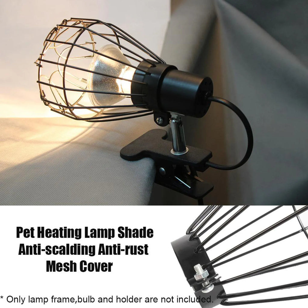 Anti-Scald Heat Lamp Guard — Protective Mesh Cover for Reptile Heating Bulbs