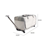 Pet Stroller Suitcase Telescopic Handle Pet Carriage Mesh Panels Animal Transport Cart Top Opening Ventilated for Outdoor Travel