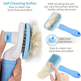 One-Button Pet Deshedding Brush — Tangle-Free, Ergonomic Grip for Dogs & Cats