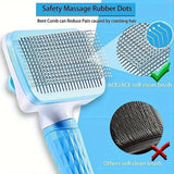 One-Button Pet Deshedding Brush — Tangle-Free, Ergonomic Grip for Dogs & Cats