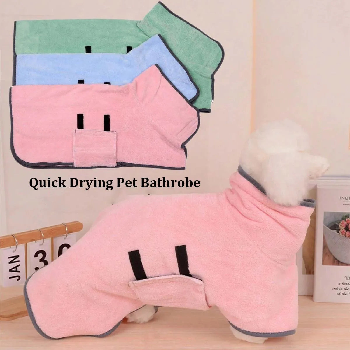 Adjustable Quick-Dry Pet Bathrobe — Machine-Washable Comfort for Cats & Dogs