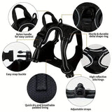 No-Pull Dog Harness — Reflective Padded Vest with Easy Control Handle