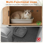 Sliding-Door Wooden Litter Box End Table with Drawer