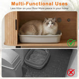 Sliding-Door Wooden Litter Box End Table with Drawer