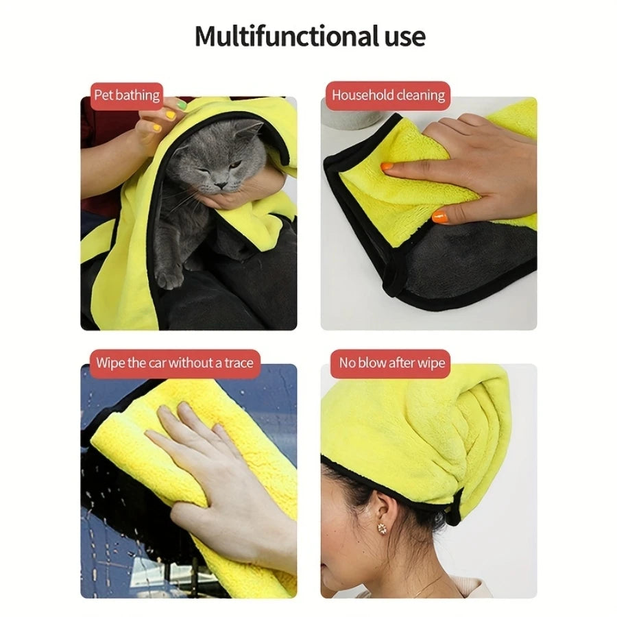 Microfiber Dog Absorbent Towel — Wiping Cloth, 3 Sizes