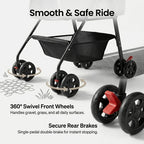 2-in-1 Foldable 4-Wheel Pet Stroller with Light Barrier & Removable Travel Carrier