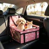 Dog Car Seat Cover Foldable Hammock Pet Harness Cat Bag Basket Stable and Foldable Travel Pet Dog and Cat Safety Car Seat