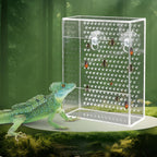 Wall-Mounted Acrylic Reptile Feeder — Suction Cup Feeding Box