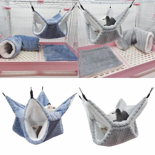 Double-Layer Hanging Hammock — Cozy Hideaway for Hamsters & Sugar Gliders