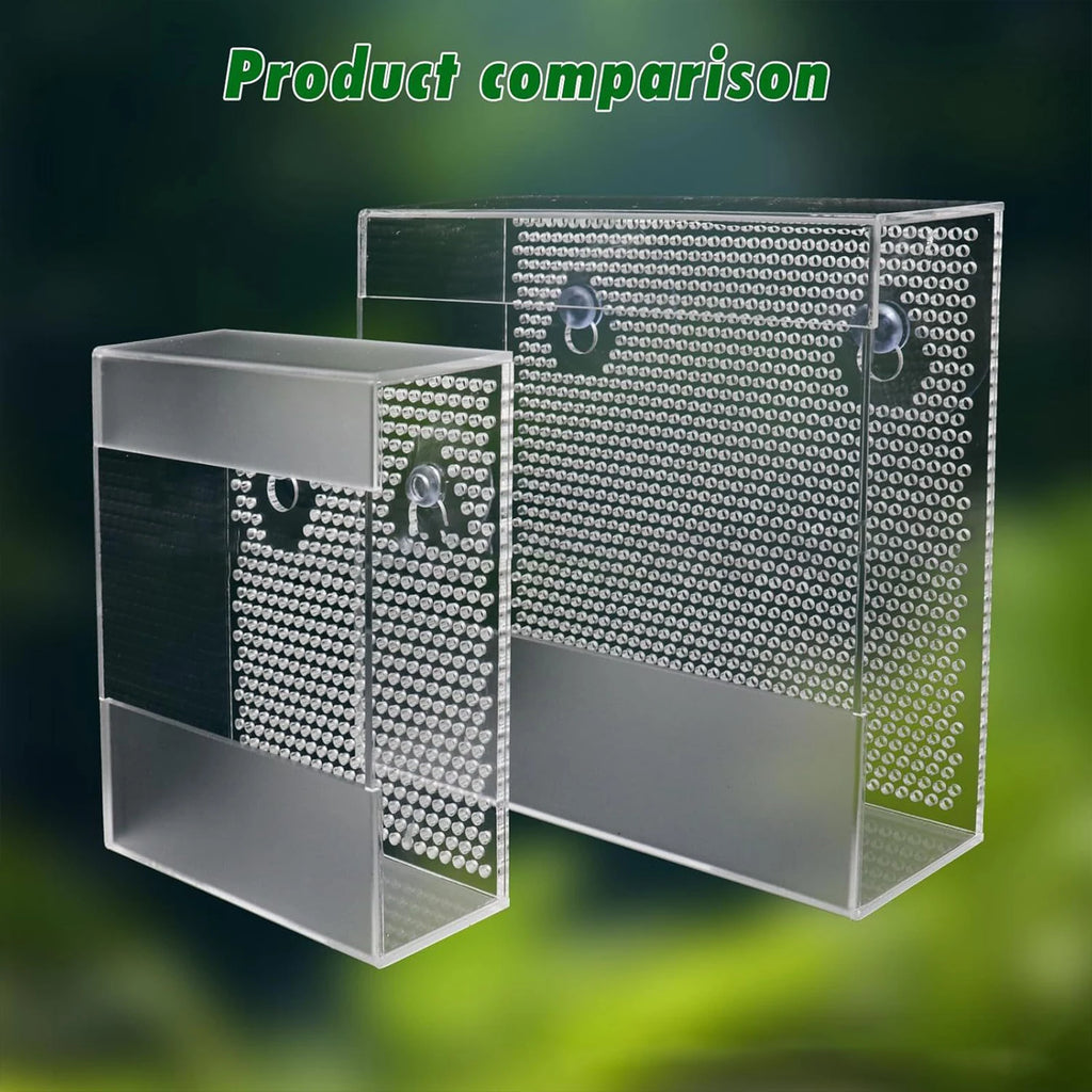 Wall-Mounted Acrylic Reptile Feeder — Suction Cup Feeding Box