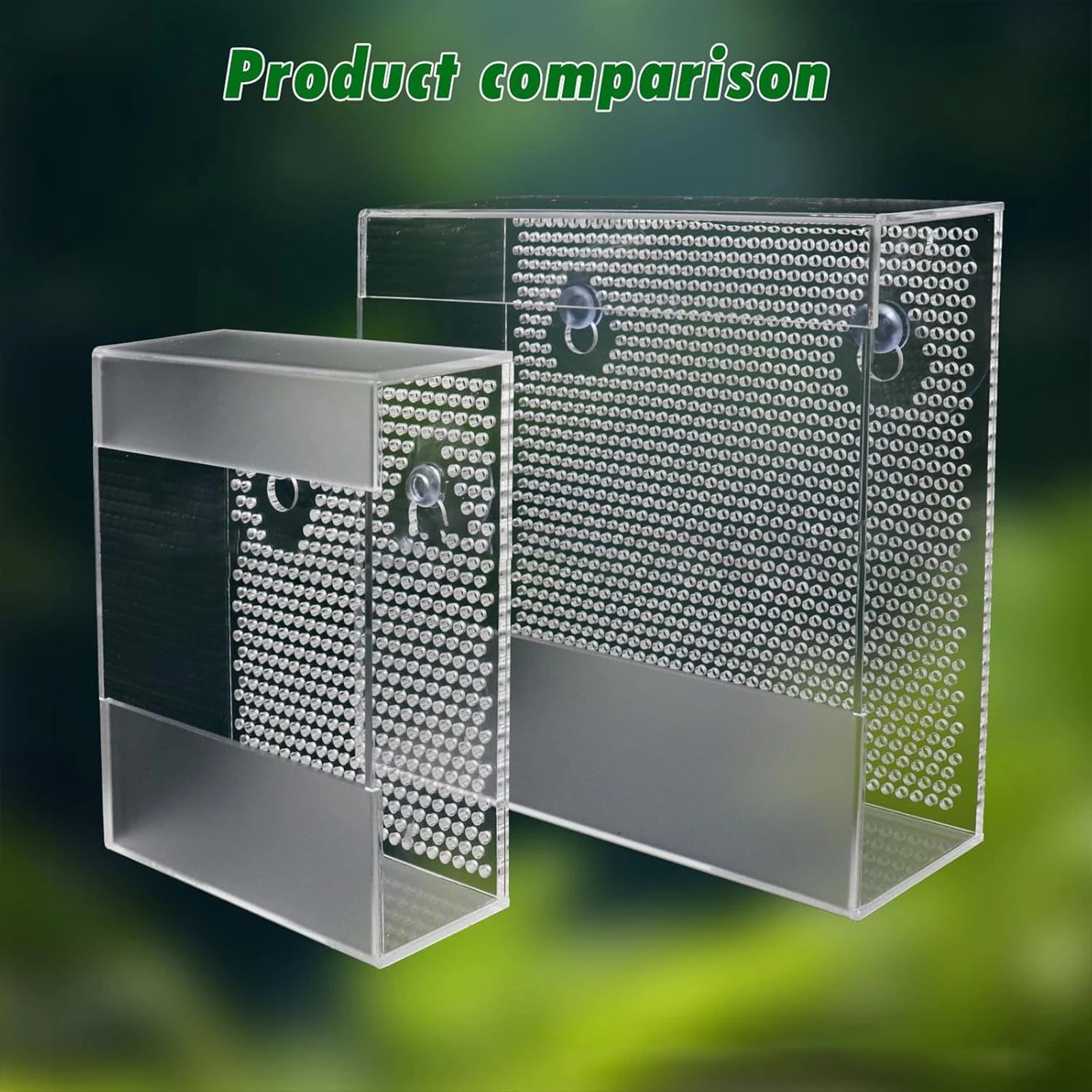 Wall-Mounted Acrylic Reptile Feeder — Suction Cup Feeding Box
