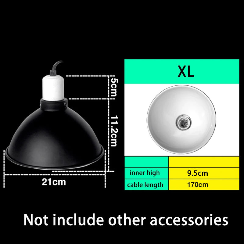 Anti-Scald Reptile Lamp Dome — Protective E27 Fixture, 300W Max