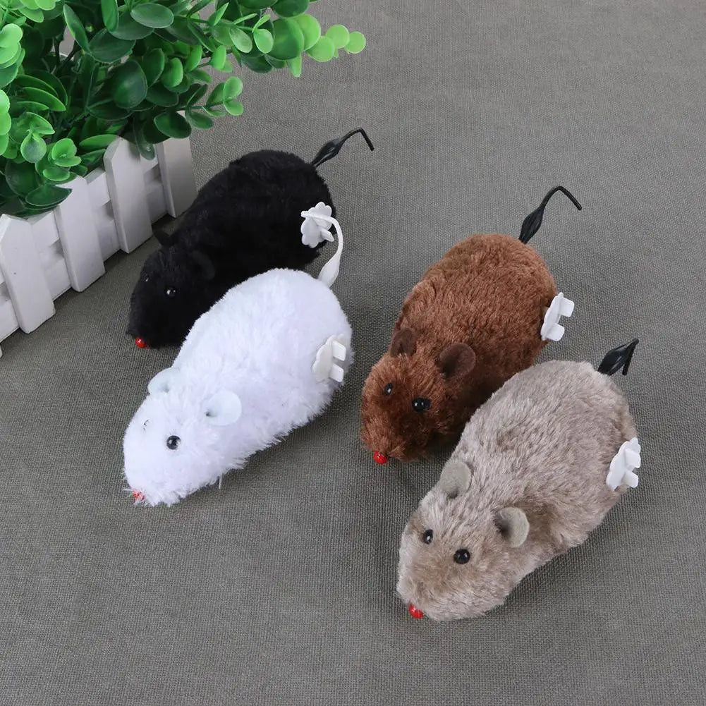 Wind-Up Plush Mouse Cat Toy — No-Battery Clockwork Chase Toy