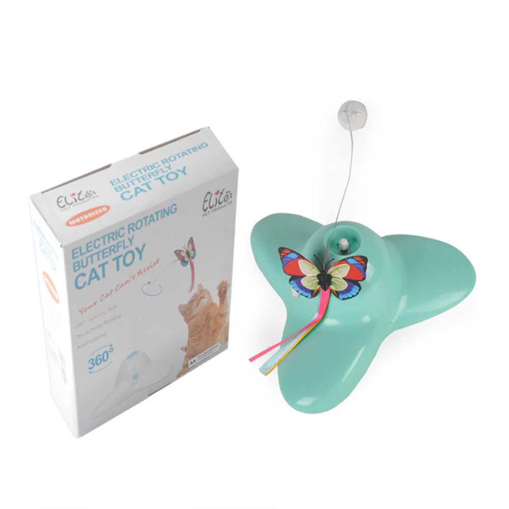 Electric Auto-Rotating Butterfly Toy — Fluttering Cat & Kitten Toy