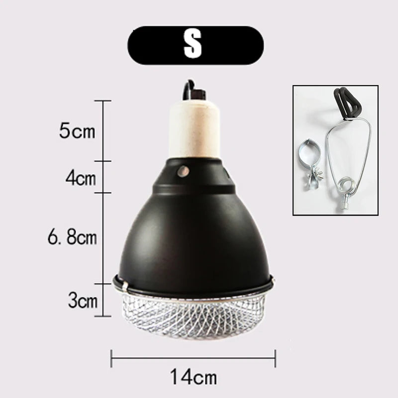 Anti-Scald Reptile Lamp Dome — Protective E27 Fixture, 300W Max
