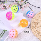 5-Pack Feather Wand Cat Teaser Toy Set with Bell & Mouse Cage — Colorful Stick Toys for Cats