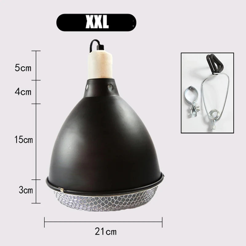 Anti-Scald Reptile Lamp Dome — Protective E27 Fixture, 300W Max