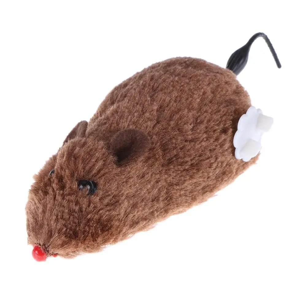 Wind-Up Plush Mouse Cat Toy — No-Battery Clockwork Chase Toy