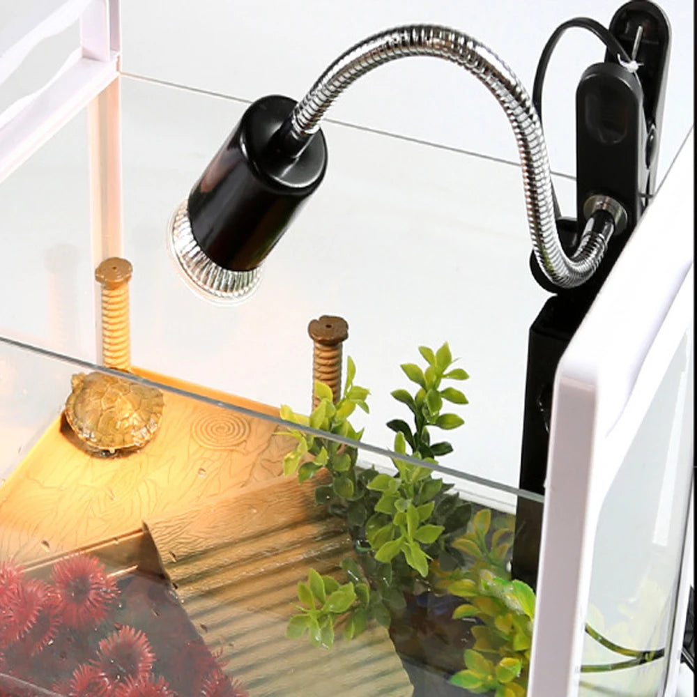 UVA/UVB Clip-On Heat Lamp Kit — Adjustable E27 Basking Light for Reptiles