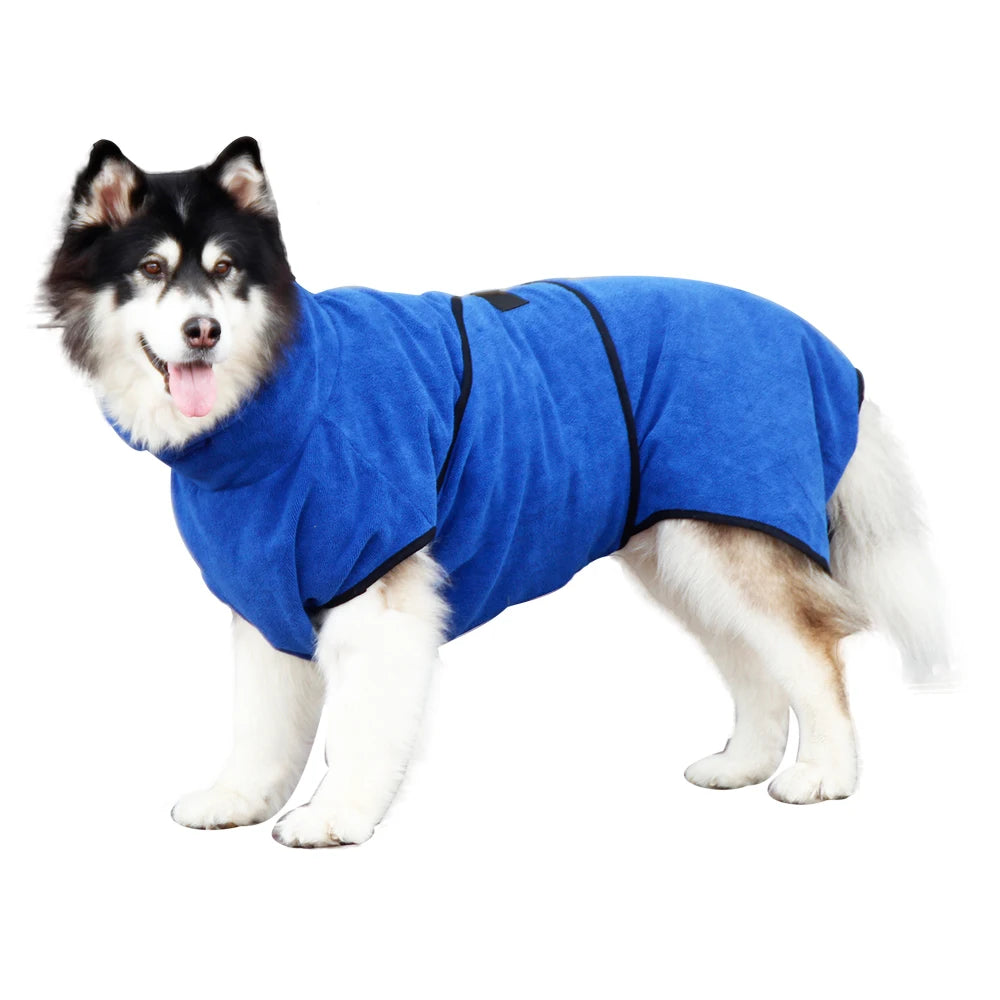 Hooded Pet Bathrobe — Microfiber Quick-Dry Wrap with Built-In Hood