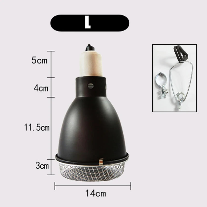 Anti-Scald Reptile Lamp Dome — Protective E27 Fixture, 300W Max