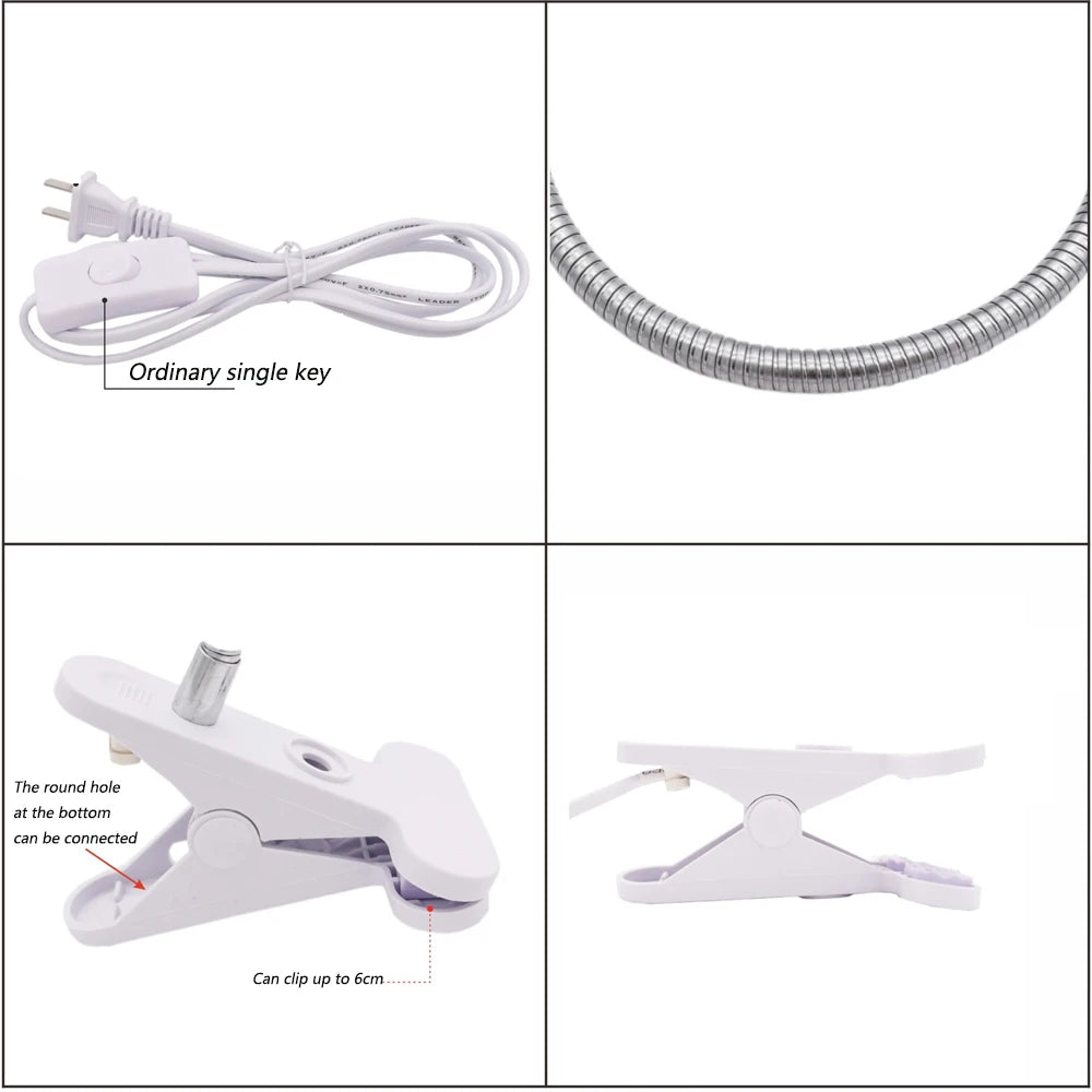 UVA/UVB Clip-On Heat Lamp Kit — Adjustable E27 Basking Light for Reptiles