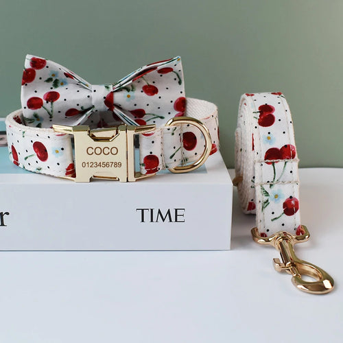 Personalized Engraved Dog Collar & Leash Set (Bow Tie Gift)