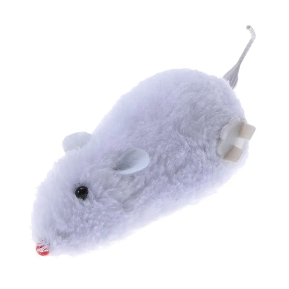 Wind-Up Plush Mouse Cat Toy — No-Battery Clockwork Chase Toy