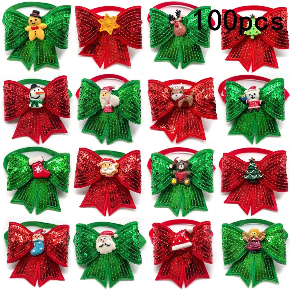 Snowman & Deer Christmas Bowtie Accessories (50 or 100 Pack)