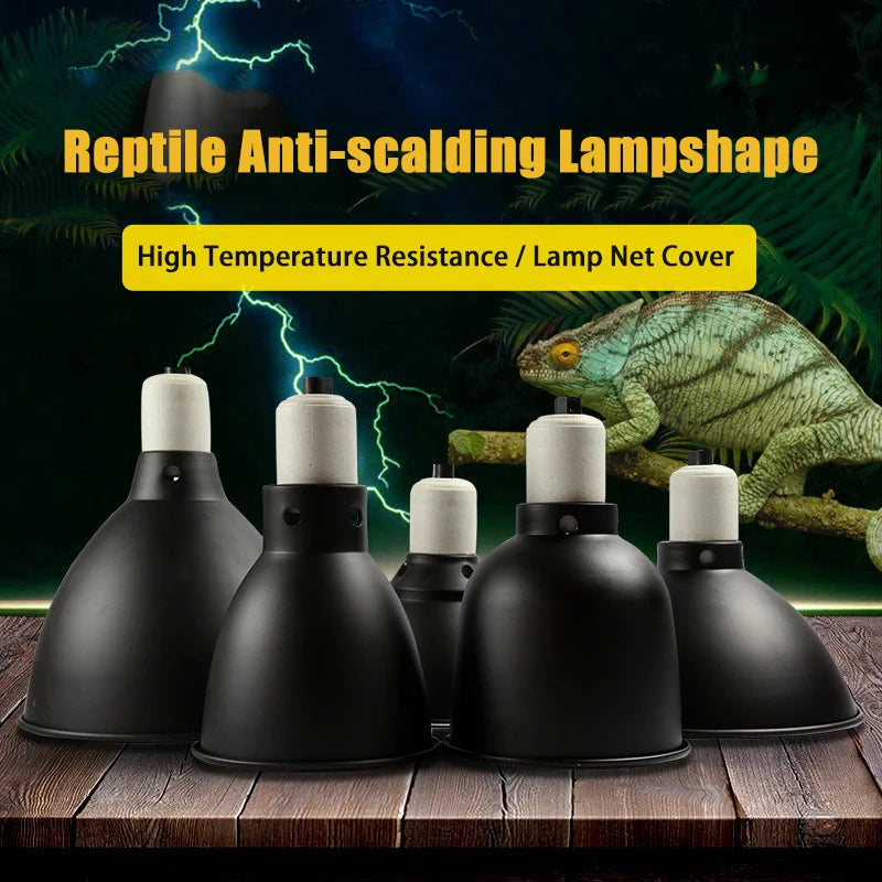 Anti-Scald Reptile Lamp Dome — Protective E27 Fixture, 300W Max