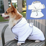 Microfiber Dog Bathrobe with Belt — Super Absorbent Fast-Drying Jacket, S–3XL