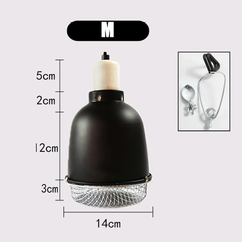 Anti-Scald Reptile Lamp Dome — Protective E27 Fixture, 300W Max