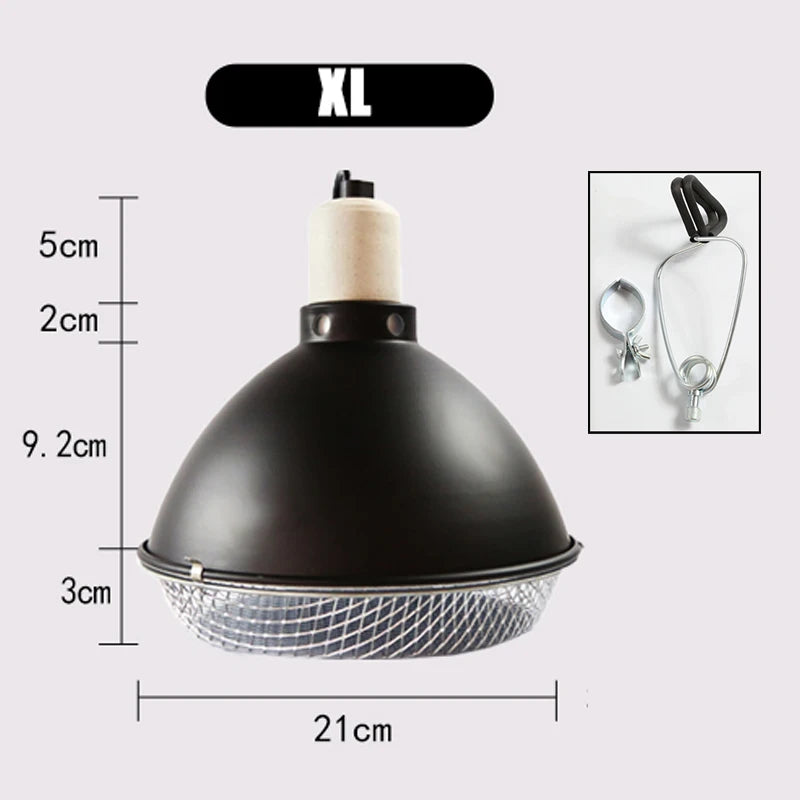 Anti-Scald Reptile Lamp Dome — Protective E27 Fixture, 300W Max