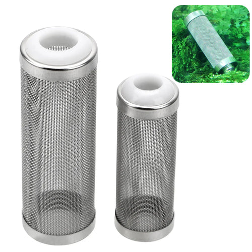 Stainless Steel Aquarium Shrimp Guard Filter Inlet (S/L, Cylinder Net)