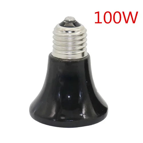 Conical Ceramic Heat Emitter for Reptiles — E27 No-Light Bulb, 25W–100W