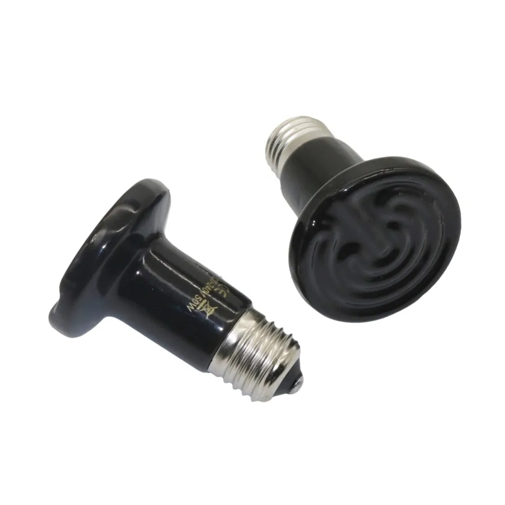 Ceramic No-Light Heat Lamp for Reptiles — E27, 25W-100W, 110V/220V