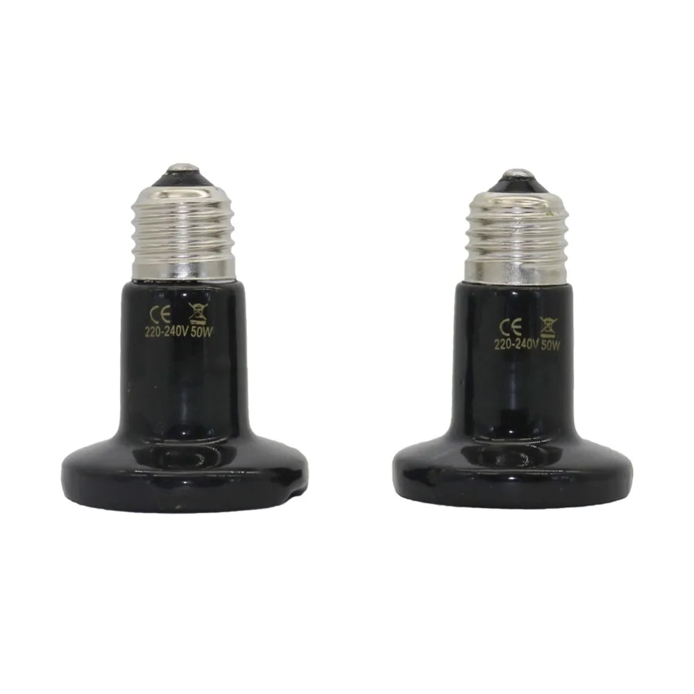 Ceramic No-Light Heat Lamp for Reptiles — E27, 25W-100W, 110V/220V