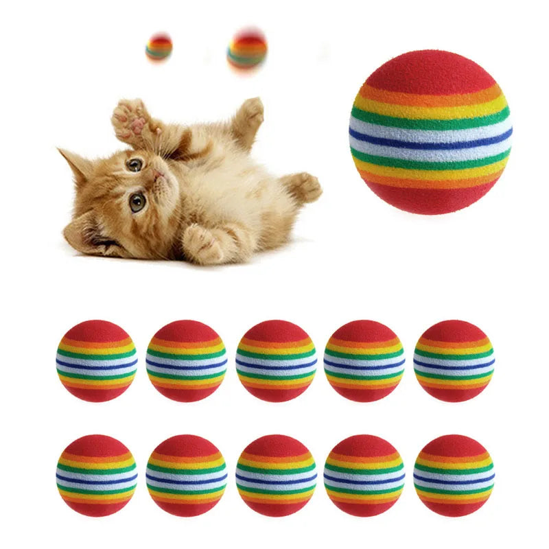 Colorful Foam Ball Cat Toys (10-Pack)