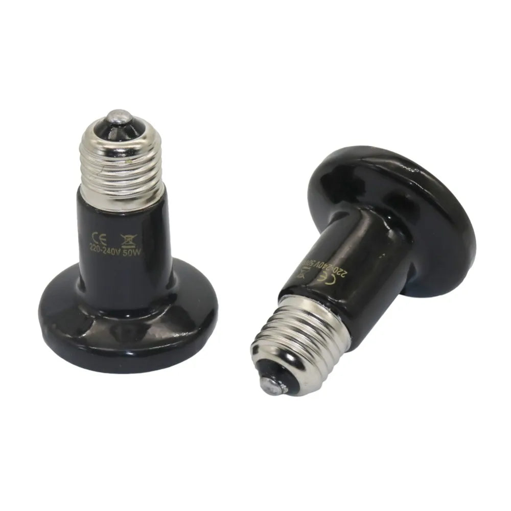 Ceramic No-Light Heat Lamp for Reptiles — E27, 25W-100W, 110V/220V