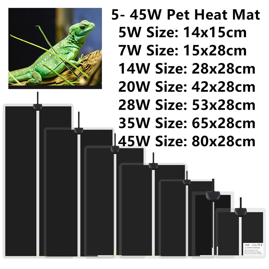Reptile Heat Mat — Adjustable Warming Pad for Tanks & Terrariums