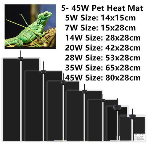 Reptile Heat Mat — Adjustable Warming Pad for Tanks & Terrariums