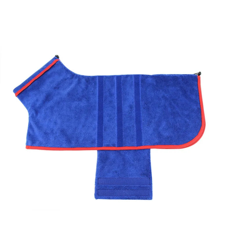 Microfiber Dog Bathrobe — Adjustable, Super Absorbent Drying Coat, XS–3XL