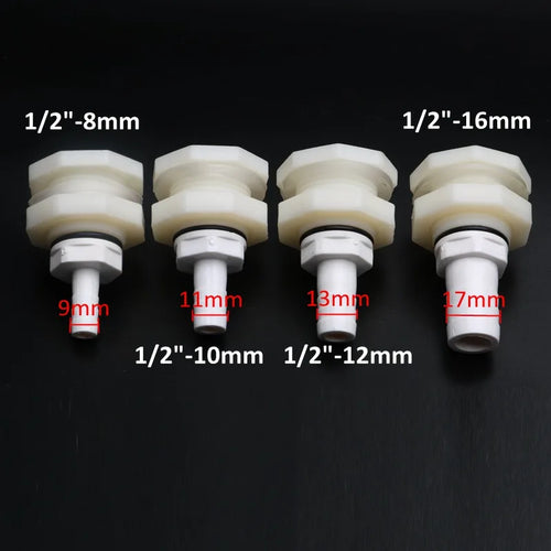 ABS Aquarium Drain Fittings & Connector Set (1/2" & 3/4")