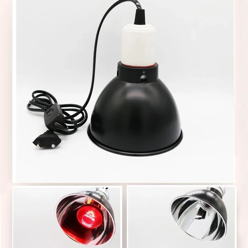 300W Dome Reptile Lamp Fixture — Aluminum Reflector Heat Lamp Stand, E27