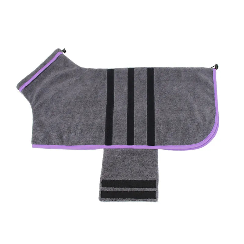 Microfiber Dog Bathrobe — Adjustable, Super Absorbent Drying Coat, XS–3XL