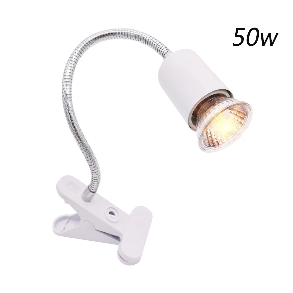 UVA/UVB Clip-On Heat Lamp Kit — Adjustable E27 Basking Light for Reptiles
