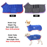 Microfiber Dog Bathrobe — Adjustable, Super Absorbent Drying Coat, XS–3XL