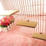 Wooden Springboard Platform — Cage-Mounted Climbing Perch for Small Pets