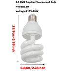 Reptile UVB 10.0 Desert Bulb — 13W Fluorescent Lamp with UVB Test Card
