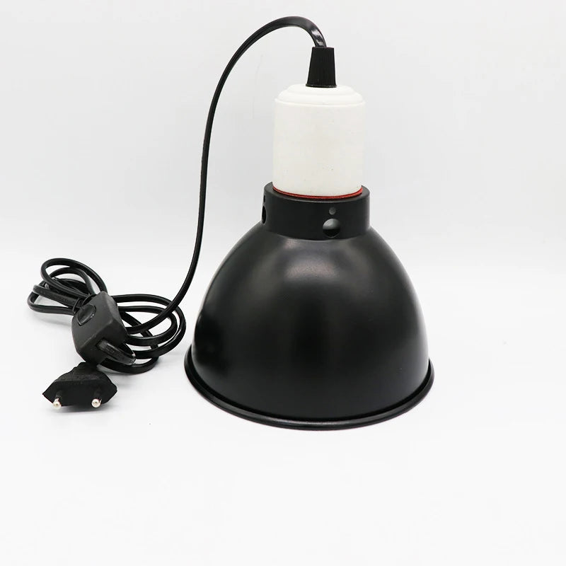 300W Dome Reptile Lamp Fixture — Aluminum Reflector Heat Lamp Stand, E27